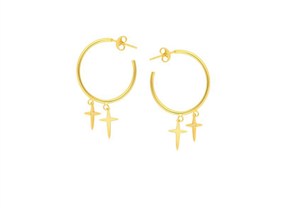 Fashionable Cross Hoop Earring
